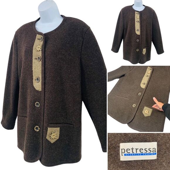 Petressa Sportive Tracht Vintage Wool Jacket Sz.44=14/XL - Picture 13 of 13
